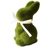 Statuetta a forma di coniglietto di muschio, statua di coniglio pasquale, 5 x 6 x 9 cm, decorazione per le vacanze primaverili, decorazione per la casa pasquale con design naturale, decorazione da