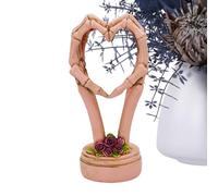 Statuetta a forma di cuore di Halloween, ornamento per il gesto della mano, versatile scultura astratta a scheletro per casa e ufficio, decorazione per matrimoni, soggiorno, cucina, camera da letto
