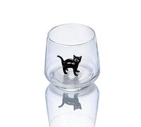 Statuetta a forma di gatto, bicchiere da vino trasparente senza stelo con unico gatto 3D all'interno, tazza in vetro fatta a mano, perfetta per acqua, latte, vino, regalo per gli amanti dei gatti (#4