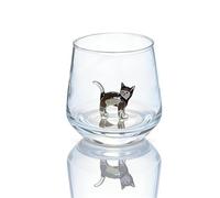 Statuetta a forma di gatto, bicchiere da vino trasparente senza stelo con unico gatto 3D all'interno, tazza in vetro fatta a mano, perfetta per acqua, latte, vino, regalo per gli amanti dei gatti (#4