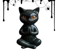 Statuetta a forma di gatto, in posizione yoga, figura creativa decorativa per bagno, libreria, mobile TV, comodino, camera da letto, soggiorno, scrivania