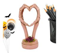 Statuetta a forma di mano di cuore di Halloween, a forma di cuore, versatile scultura astratta scheletro decorazione per casa e ufficio per matrimoni, soggiorno, cucina, camera da