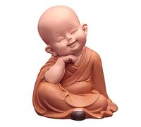 Statuetta a Forma di Monaco in Miniatura, Statuetta Portafortuna in Resina, Decorazione per Torta da scrivania Auto