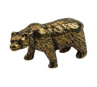 Statuetta a forma di orso in rame massiccio, piccolo ornamento da scrivania con finitura in ottone, fatto a mano, per la casa e l'ufficio