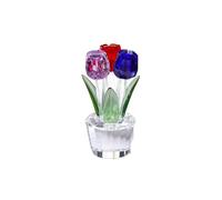 Statuetta a forma di tulipano in cristallo, ideale come regalo di nozze, decorazione per San Valentino, decorazione artistica floreale, romantica statua di bouquet di tulipani (rosso, viola, blu)