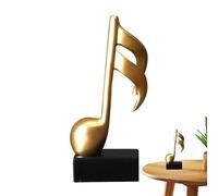 Statuetta a nota musicale, statua di nota musicale, ornamenti dorati a forma di nota musicale, scultura di note musicali, scultura per scrivania, statua di nota musicale, statuette natalizie per