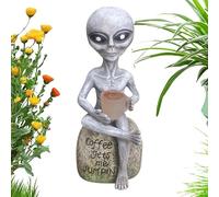 Statuetta Aliena - Figura Resina Esterna Divertente | Lampada Solare da Giardino Resistente alle Intemperie per Cortile Balcone Terrazzo Collezione Mostrabile