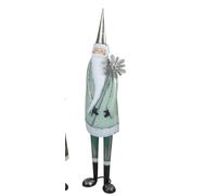 Statuetta Babbo Natale Santa 2 con Stella IN Piedi H.78cm Salvia Metall FORMANO