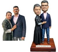 Statuetta Bobblehead Personalizzata - Bobble Head Regalo Con Foto Reale - Ornamento Da Tavolo per San Valentino, Natale, Compleanno, Matrimoni