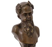 Statuetta bronzo Bacco il dio romano del vino busto scultura stile antico bronzo