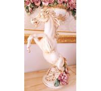 Statuetta Capodimonte e statuina in porcellana di cavallo rampante soprammobile