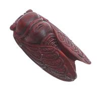 Statuetta Cicala in Legno Decorazione Elegante, Intagliato per Studio | Finitura Naturale e Linee Scolpite, Aspetto Artistico Raffinato, per Scaffali, Piante e Scrivania