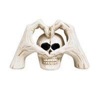 Statuetta Con Teschio Di Halloween - Statua Con Mano A Forma Di Cuor