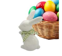 Statuetta Coniglio Ceramica - Lepre Porcellana Pasqua | Ornamento Vaso Coniglio | Figura Animale Resistente Arredo Casa Mensola Scrivania , Dettagli Eleganti Simbolo Prosperità Incontro Familiar