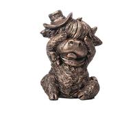 Statuetta Creativa in Resina Raffigurante Una Mucca delle Highlands, Scultura Non Vedo Il Male, Non Sento Il Male, Non Parlo del Male, Statua in Stile Rustico con Famiglia di Animali, per