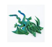 Statuetta da collezione a tre teste con drago verde stampato al laser in 3D, per casa, ufficio, ufficio, scrivania