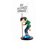 Plastoy Gaston Lagaffe Figurina Gaston e il suo cartello "No ai ritmi infernali" - Resina - 24 cm