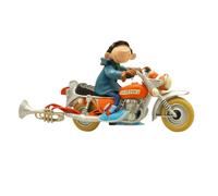 Statuetta da collezione Plastoy Gaston Lagaffe sulla sua moto Sapetoku (305)