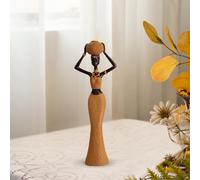 Statuetta da donna africana, scultura da tavolo, pezzo d'arte da collezione