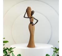Statuetta da donna africana, scultura da tavolo, pezzo d'arte da collezione