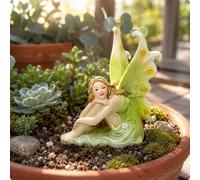 Statuetta Da Giardino Fata Da Tavolo Con Ali A Forma Di Foglia, Figura