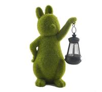 Statuetta da giardino solare in resina a forma di coniglietto | La statuetta a LED a forma di coniglietto si alza automaticamente al crepuscolo per spazi esterni.