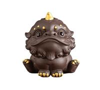 Statuetta da tè con sabbia viola, decorazione da tavolo da tè in ceramica fatta a mano, figure di animali, accessori Kung Fu for decorazioni da tavolo, scrivania, sala da tè, casa(Brown)