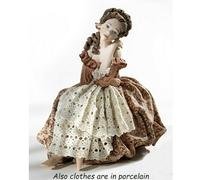 Statuetta Damina Veneziana Abito rosso con merletto in Porcellana Capodimonte