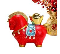 Statuetta decorativa a forma di cavallo, scultura ricchezza, grande statua d'arte in resina con dettagli eleganti, idee regalo per Capodanno per la casa, ornamento con simbolo del cavallo, decorazione