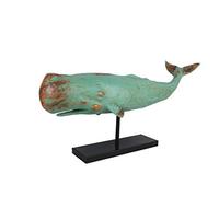 Statuetta decorativa a forma di pesce, in poliresina, moderna, decorazione marittima per casa, effetto legno, decorazione per soggiorno, camera da letto o bagno, XXL, 77 x 17,5 x 38,5 cm