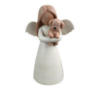 Statuetta decorativa di cane angelo - Statua in resina che tiene un cucciolo per esposizione su scaffale, ornamento commemorativo 'amicizia per la decorazione della tavola del soggiorno, camera da