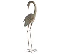 Statuetta decorativa in ferro a forma di gru da giardino marrone Beyla