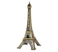 Statuetta decorativa in metallo 3D con Torre Eiffel di Parigi in metallo dorato per cruscotto auto, tavolo, decorazione per la casa, pezzo da esposizione, confezione da 1 pezzo
