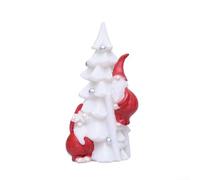 Statuetta decorativa in resina a forma di Babbo Natale che si arrampica sull'albero di Natale, per un'atmosfera stagionale (bianco)