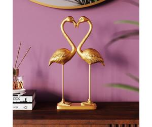 Statuetta decorativa KARE Flamingo Love, color oro, altezza 39 cm Kare
