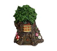 Statuetta decorativa per casa sull ' albero con libro fiabe, per tavolino da caffè, espositore in resina con dettagli funghi floreali per mensole, scrivanie e davanzali Statuetta per casa delle