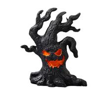 Statuetta del demone della corteccia dell'orrore spaventoso | Decorazione di Halloween Tavolo, Volti di corteccia dell'albero di Halloween - Artigianato interno in resina esterna per l'ufficio