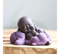 Statuetta del piccolo Buddha in ceramica, carinissima, creativa, ornamento artigianale classico e delicato in ceramica, ideale da regalare; accessori per il tè da 6 cm di altezza (stile 3)
