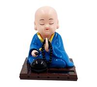 Statuetta del Piccolo, Giocattoli Solari Danzanti con Testa Oscillante, Statuetta di Buddha per Auto, Giocattolo con Testa Oscillante PE, Blu, io