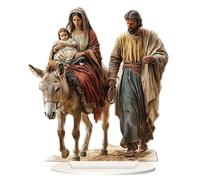 Statuetta del presepe, statua del presepe, statua piatta in acrilico, statua di festa spirituale, centrotavola da tavolo con amore e pace, statuetta spirituale per la decorazione domestica