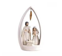 Statuetta del presepe, statuette natalizie in resina, statuetta del presepe natalizio, decorazione della Sacra Famiglia, per decorazioni natalizie(White)