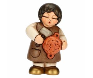 Statuetta del venditore di pentole del presepe classico Thun bianco