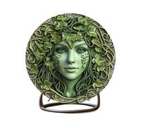 Statuetta della dea della natura, Godness Tree Lady Table Decor, Scultura della donna verde in legno retrò con viti, Ornamento dell'ufficio, decorazione della scultura fantastica mitica all'aperto i
