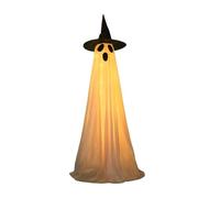 Statuetta della speranza di Halloween con sensore LED per una decorazione spaventosa per feste all'aperto in giardino, spirito luminoso come ciondolo in tessuto facile da pulire per un benvenuto