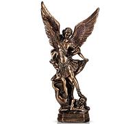 Statuetta dell'angelo di Michele con effetto bronzo di San Miguel Arcangel - Statuetta di San Miguel Arcangel in resina sintetica - Statuetta Angelo Cattolica da collezione e decorazione