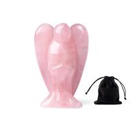 Statuetta di angelo, 50 mm, ametista, angelo custode, cristalli di angelo, pietre curative, ametista, pietra custode, regalo di angelo (quarzo rosa)