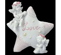Statuetta di angelo con stella Love - Cherub 12 cm decorazione angelo amore