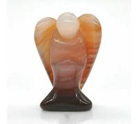 Statuetta di angelo custode da 1,5 pollici, statua di curativo naturale, decorazione per la casa, studio, artigianato, soprammobile, ornamento per la stanza - agata rossa - 20 pezzi