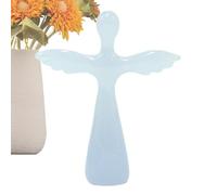 Statuetta di angelo custode, scultura religiosa crocifissa, artigianato, statuette in preghiera, angelo in preghiera, scultura da giardino, per il giorno del Ringraziamento, Natale, decorazione per la