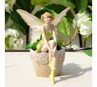 Statuetta di angelo in resina, decorazione per ragazza di fiori, bella fata,